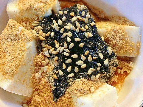 白胡麻豆腐の和風ヨーグルト☆黒ごまペーストきな粉☆